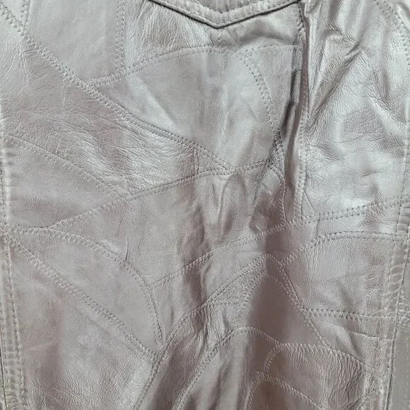 Duke Haband Mens Sz 4XL Western Brown Genuine Leather Patchwork Vest Cowboy‎